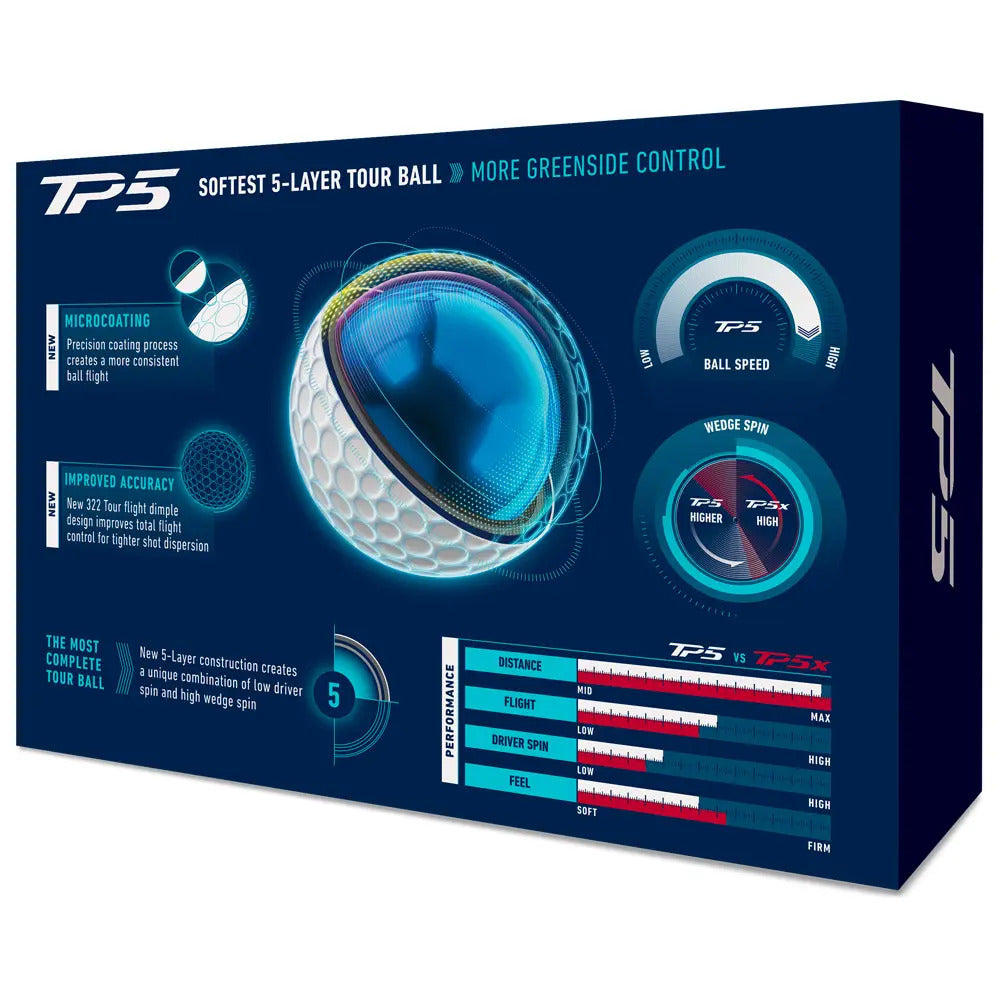 Boite de 12 Balles de Golf TaylorMade TP5 Blanches
