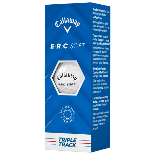 Caja de 12 pelotas de golf Callaway ERC Soft Triple Track Nuevas