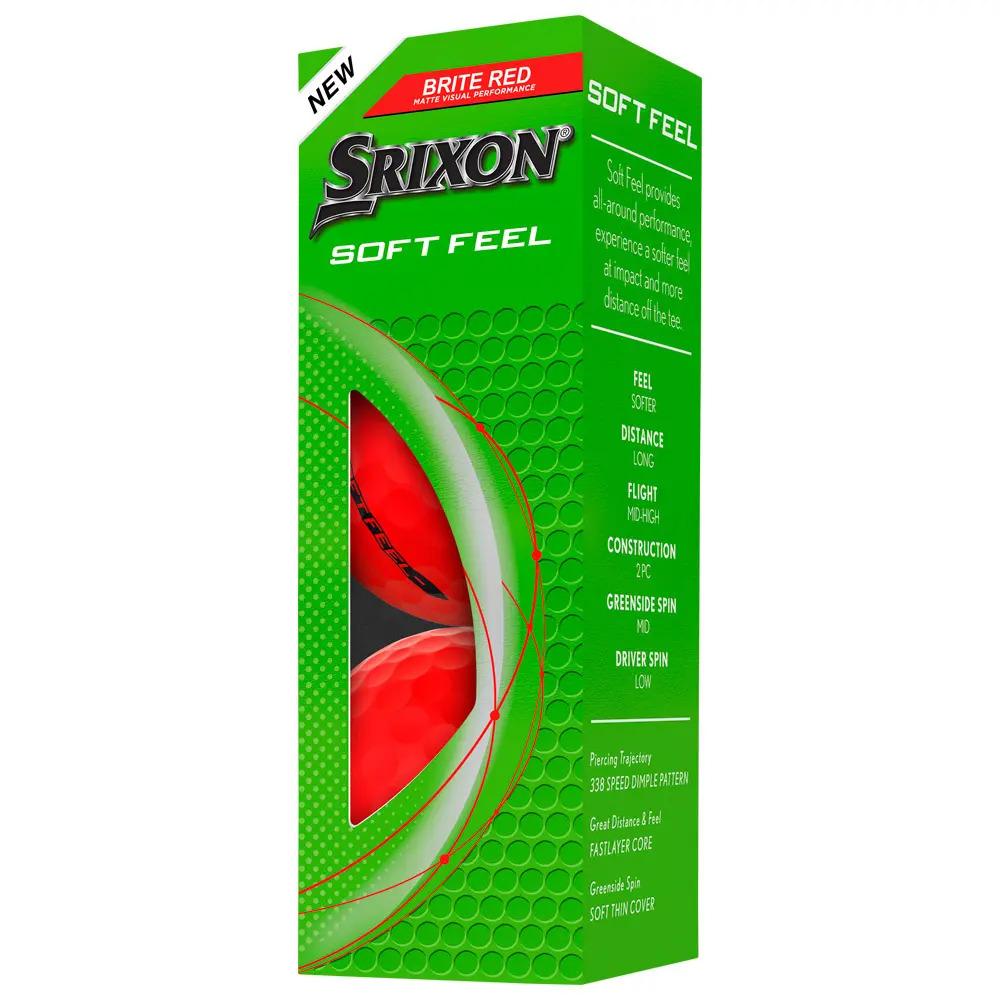 Box of 12 Srixon Soft Feel Brite Red Golf Balls