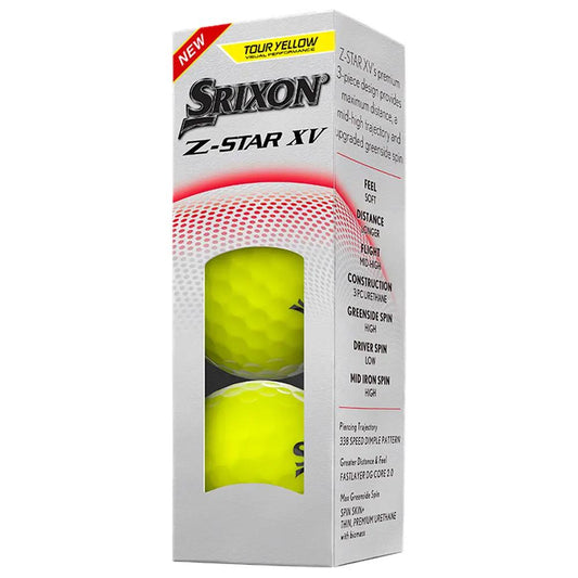 Pelotas de golf Srixon Z-Star XV amarillas nuevas