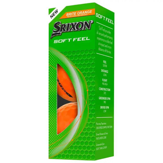 Box of 12 Srixon Soft Feel Brite Orange Golf Balls