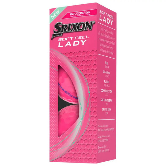 Box of 12 Srixon Soft Feel Ladies Rose Passion Golf Balls