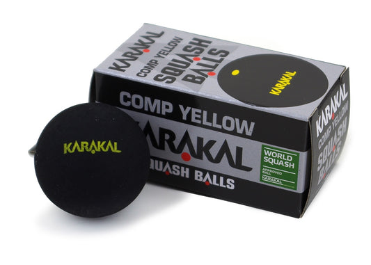 12 pelotas de squash Karakal con puntos amarillos
