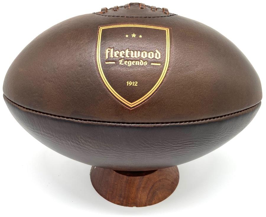 Balón de rugby de cuero vintage Fleetwood Legends