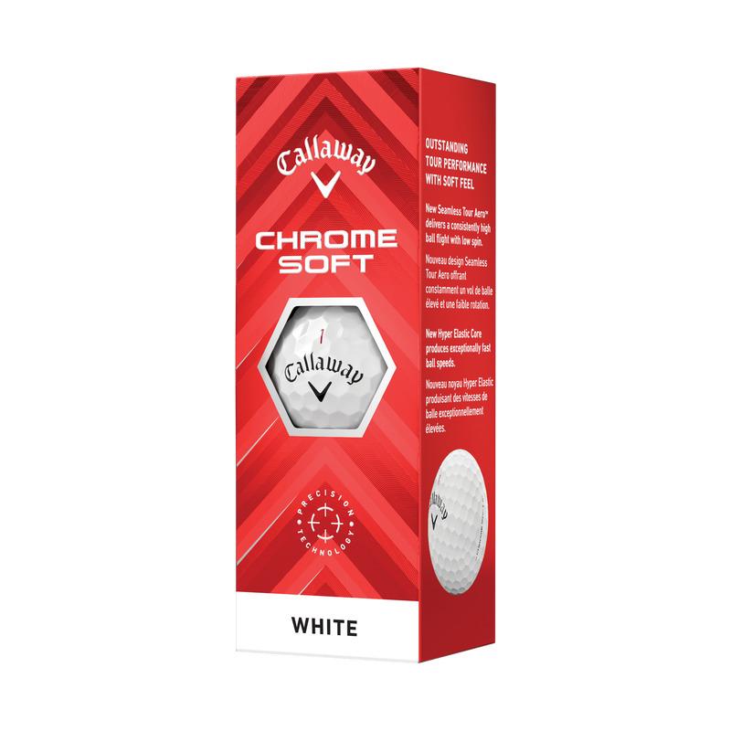Box of 12 Callaway Chrome Soft White Golf Balls (New)