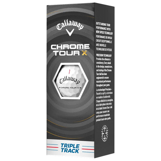Boite de 12 Balles de Golf Callaway Chrome Tour X Triple Track