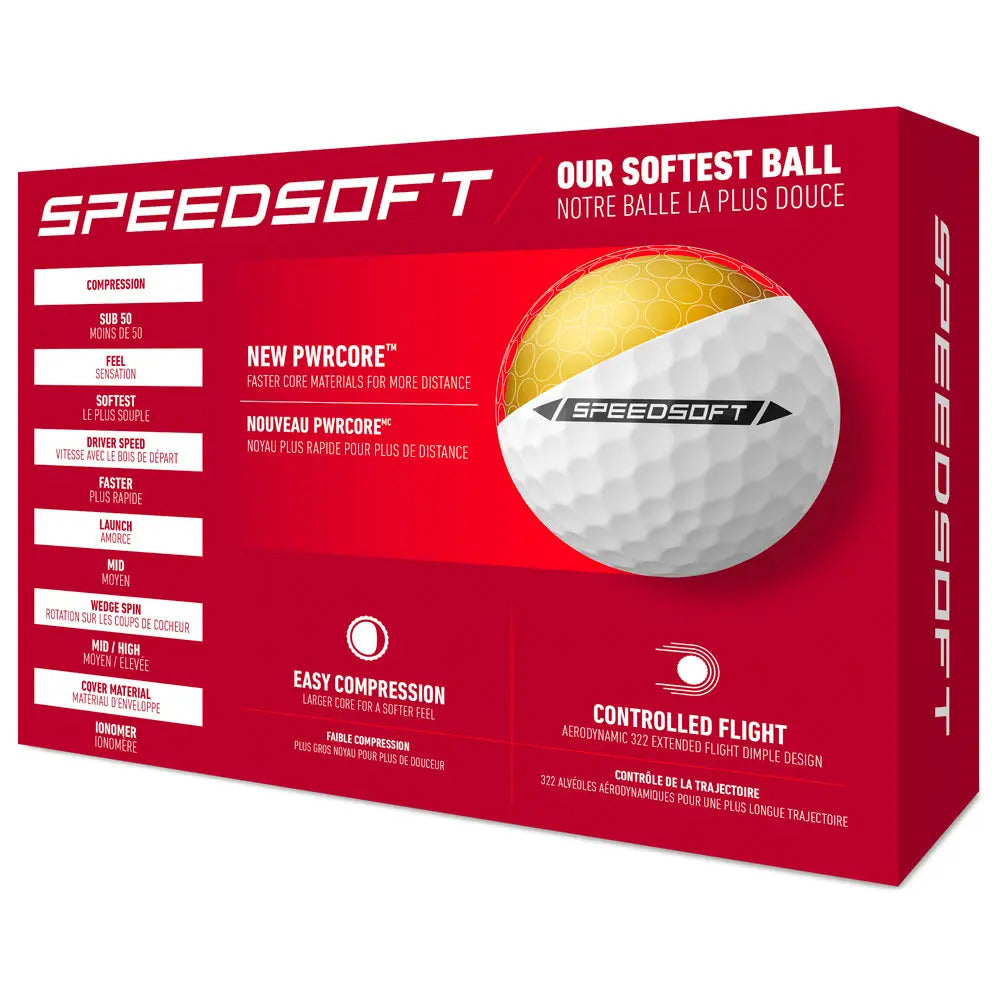 Boite de 12 balles de golf Taylormade SpeedSoft blanches