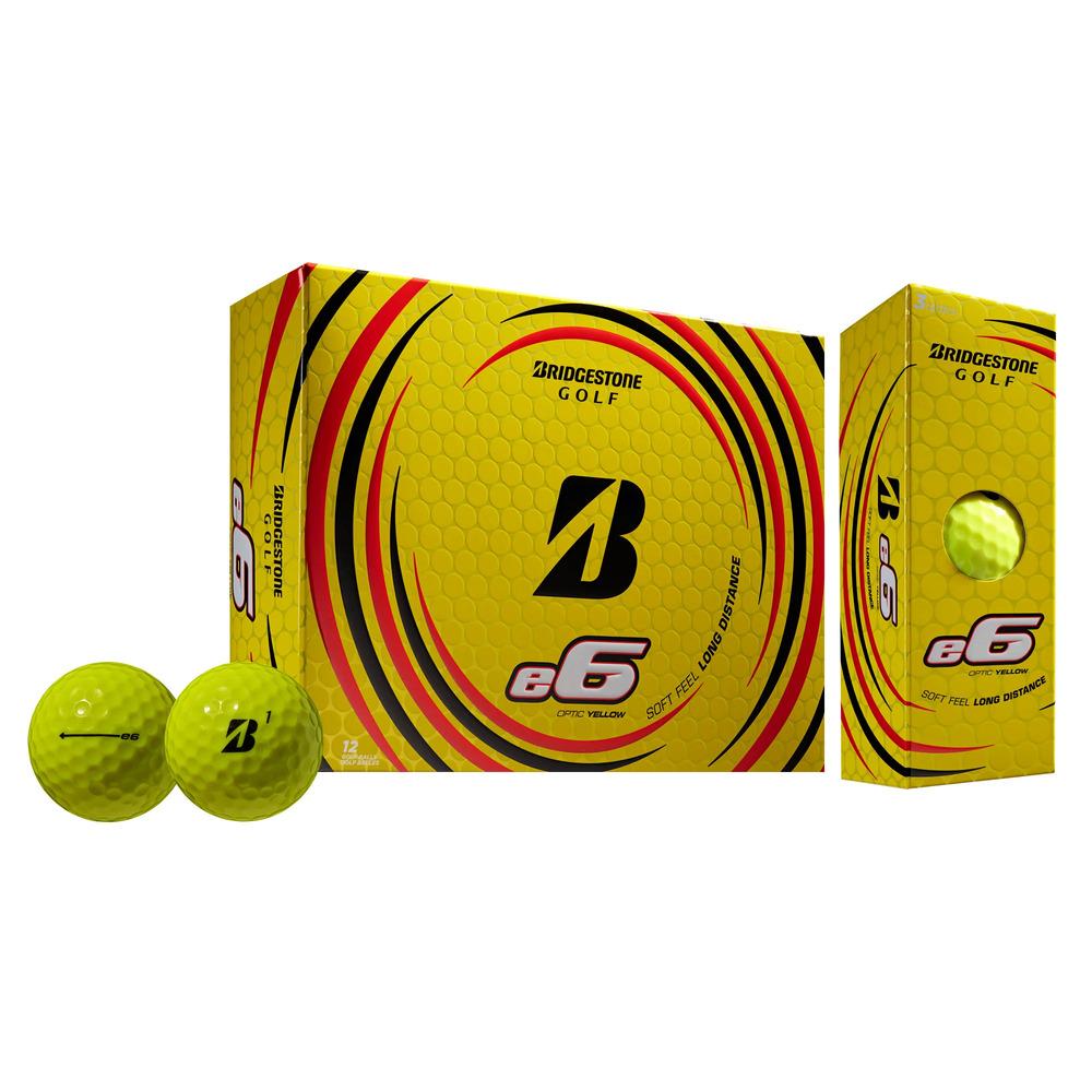 Boite de 12 Balles de Golf Bridgestone E6 Jaune