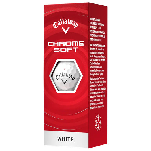 Boite de 12 Balles de Golf Callaway Chrome Soft Blanche