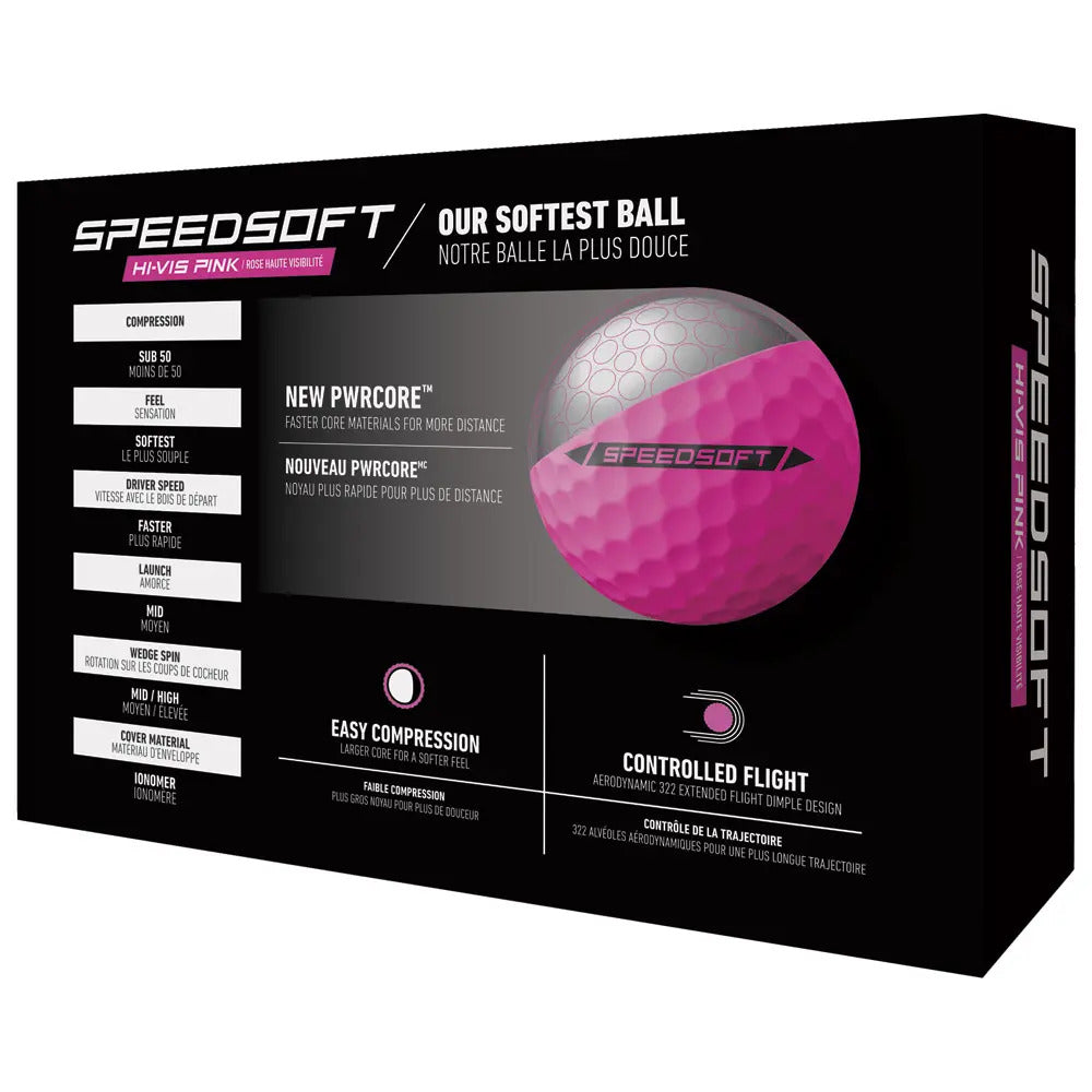 Boite de 12 balles de golf Taylormade SpeedSoft Roses