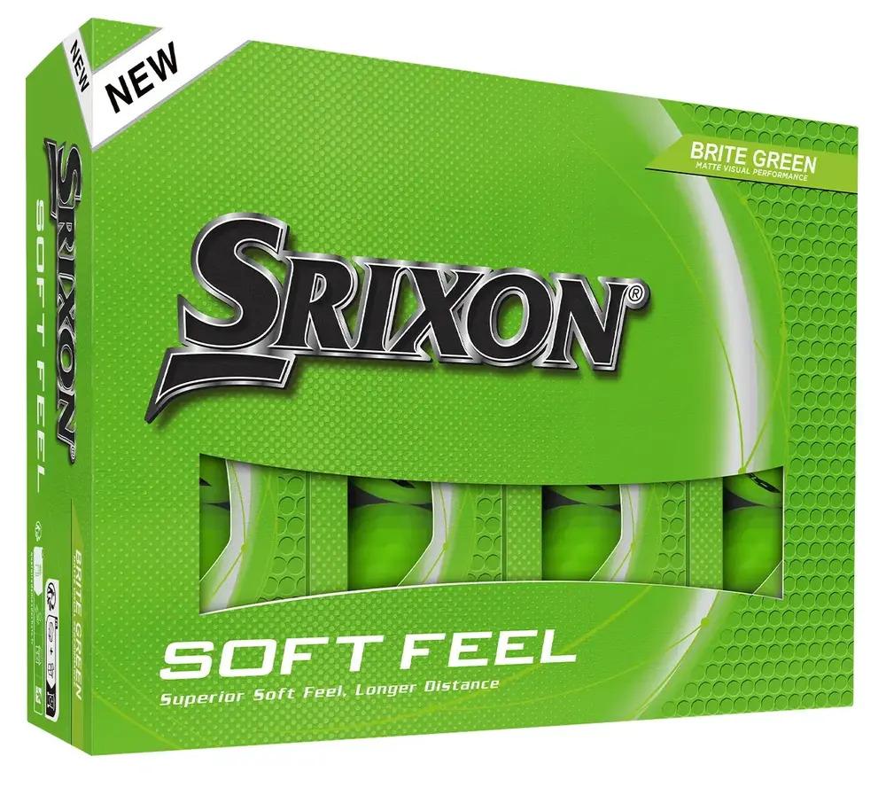 Box of 12 Srixon Soft Feel Brite Green Golf Balls