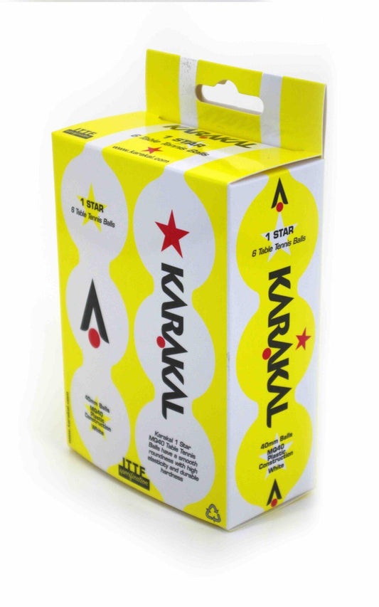 6 pelotas de tenis de mesa Karakal de 1 estrella color naranja