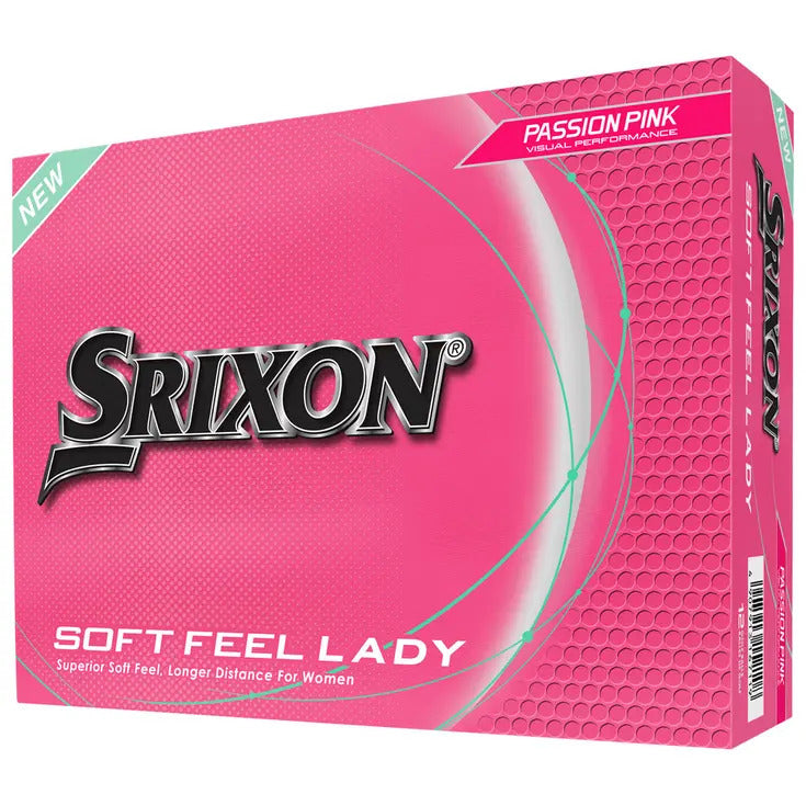 Box of 12 Srixon Soft Feel Ladies Rose Passion Golf Balls