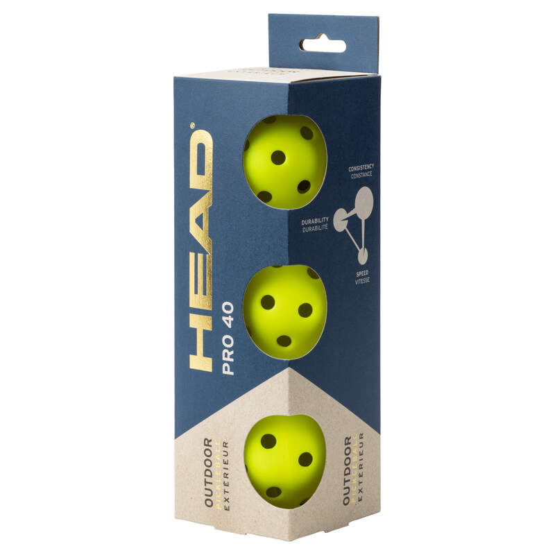 Juego de 3 Pickleballs Head PRO 40
