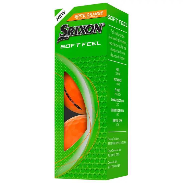 Box of 12 Srixon Soft Feel Brite Orange Golf Balls