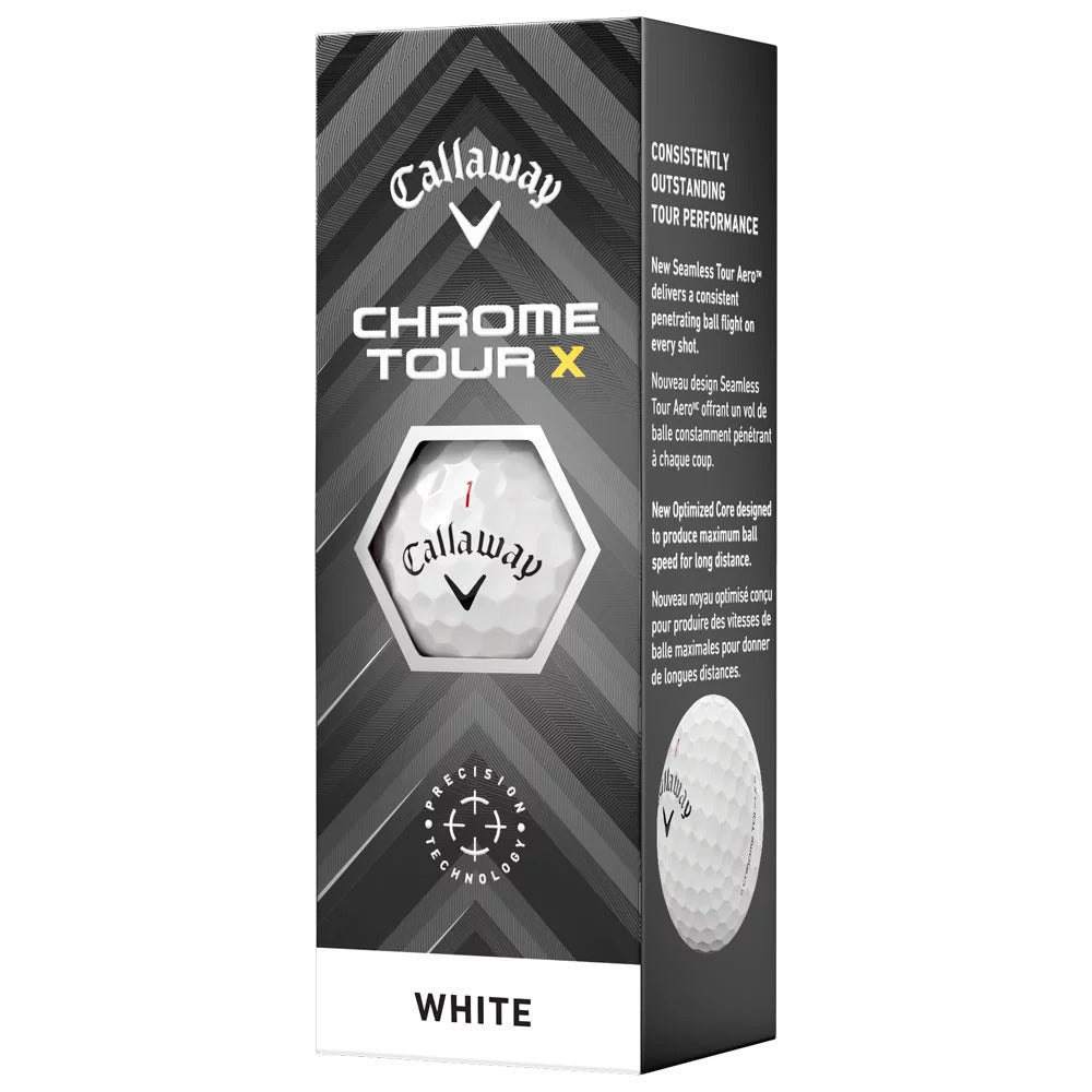 Caja de 12 pelotas de golf Callaway Chrome Tour X