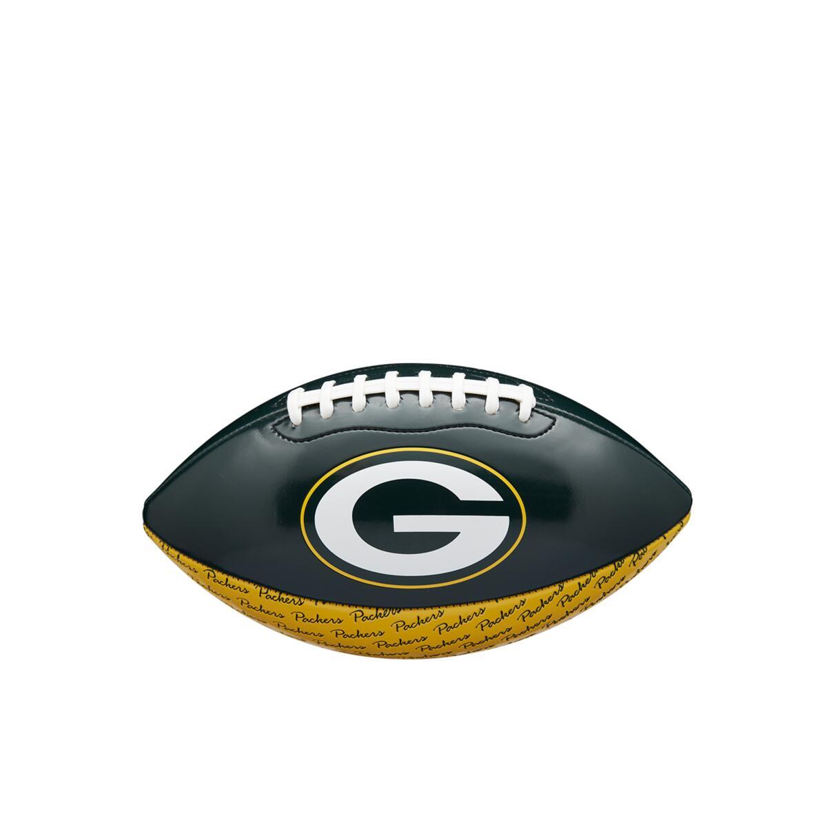 Mini balón de fútbol americano Wilson NFL Team Peewee de los Green Bay Packers