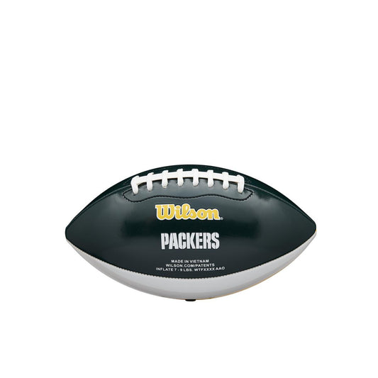 Mini balón de fútbol americano Wilson NFL Team Peewee de los Green Bay Packers