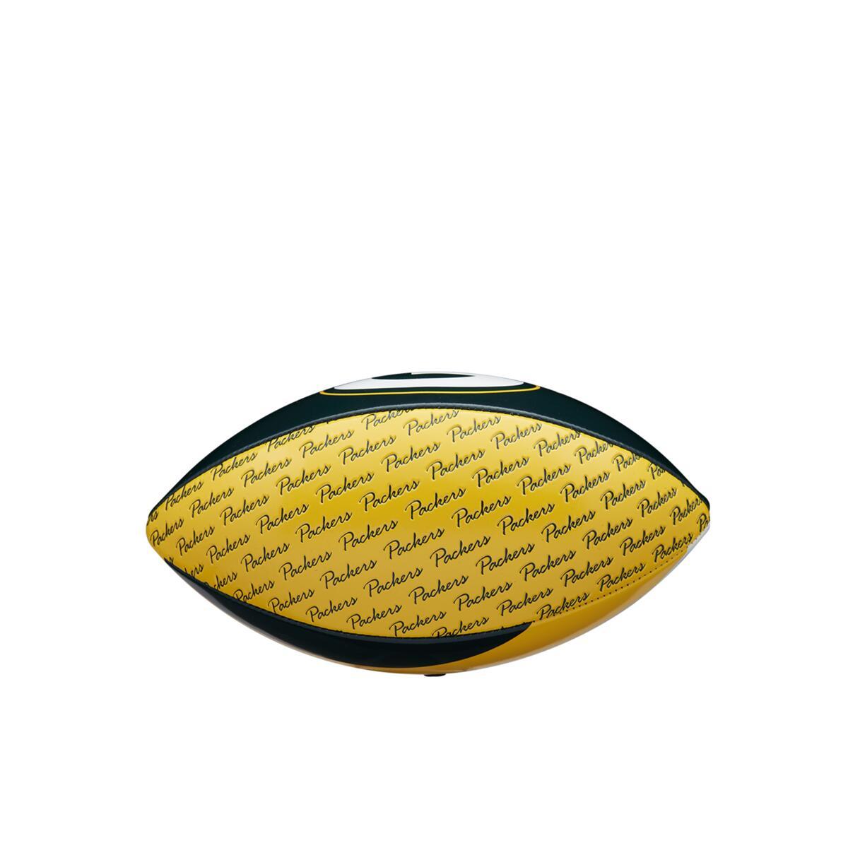 Mini balón de fútbol americano Wilson NFL Team Peewee de los Green Bay Packers