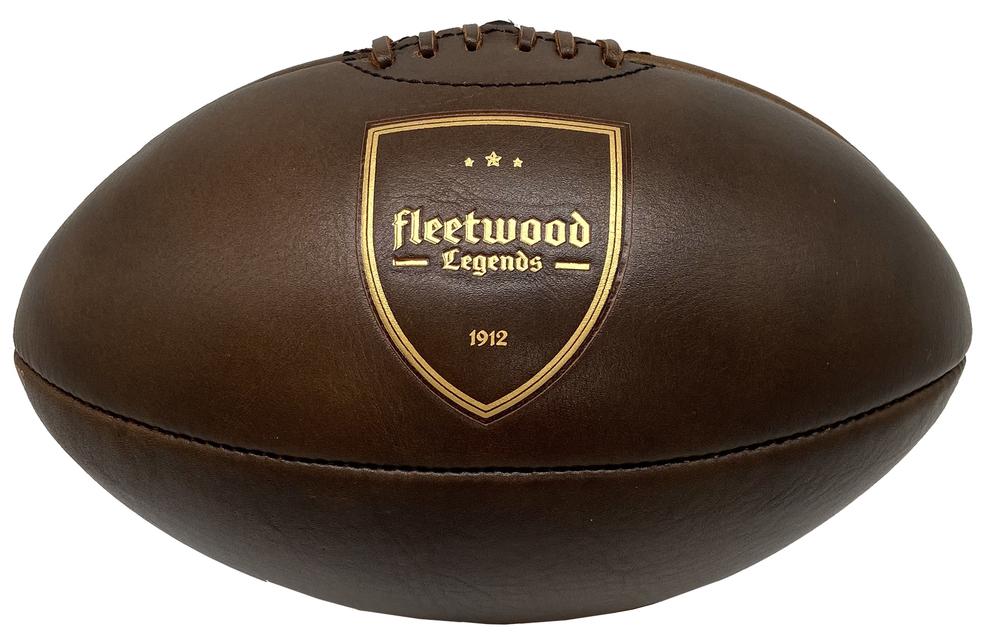 Balón de rugby de cuero vintage Fleetwood Legends