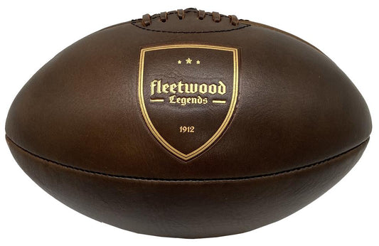 Balón de rugby de cuero vintage Fleetwood Legends