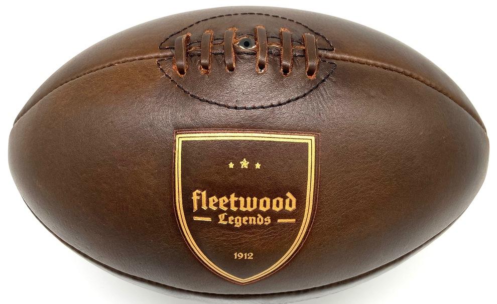 Balón de rugby de cuero vintage Fleetwood Legends