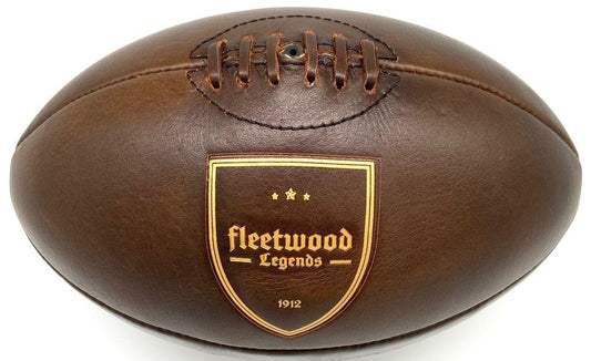 Balón de rugby de cuero vintage Fleetwood Legends