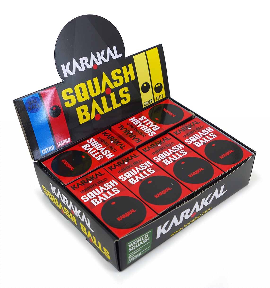 12 Karakal Red Dot Squash Balls