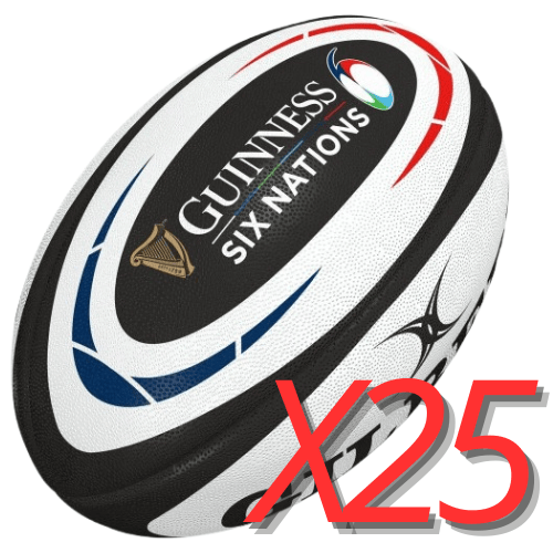 25 réplicas de balones de rugby Gilbert del Guinness Seis Naciones