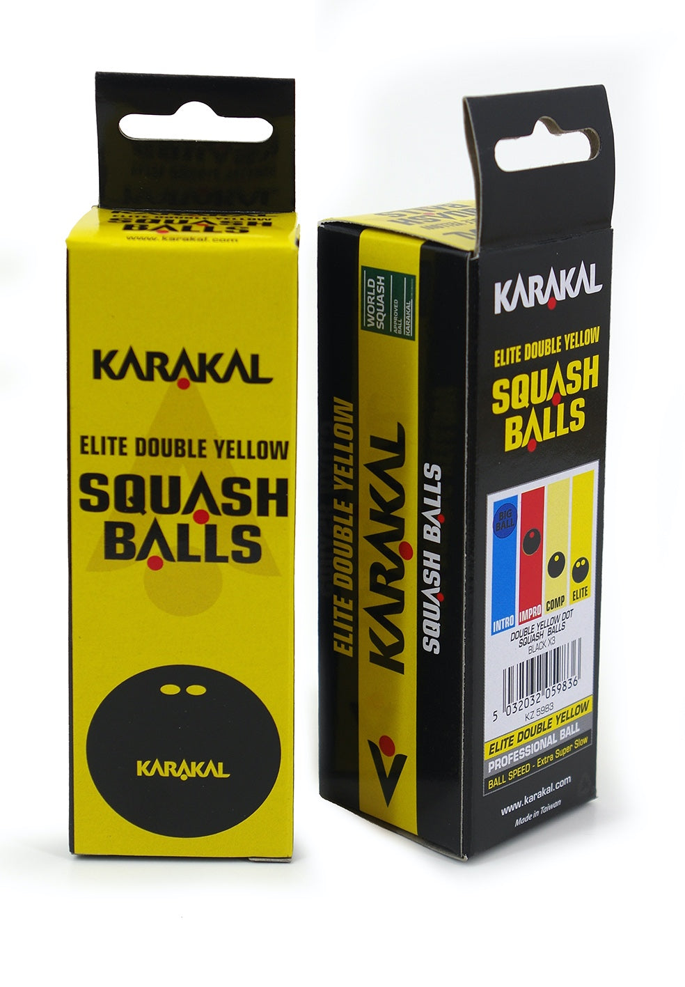 12 pelotas de squash Karakal con doble punto amarillo