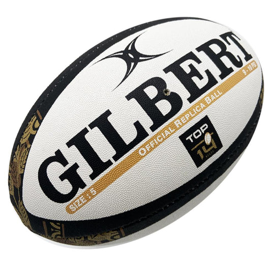 Réplica del balón de rugby Gilbert, final del TOP 14 de 2025