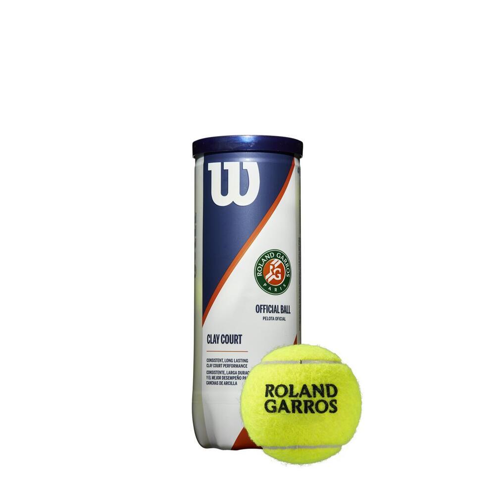 Tubo de 3 pelotas de tenis de tierra batida Wilson Roland Garros