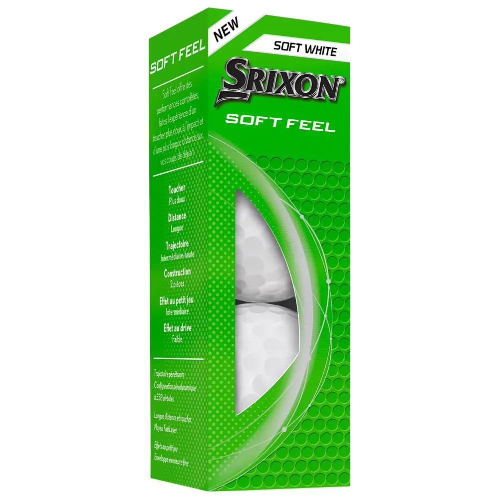 Caja de 12 pelotas de golf Srixon Soft Feel blancas (nuevas)