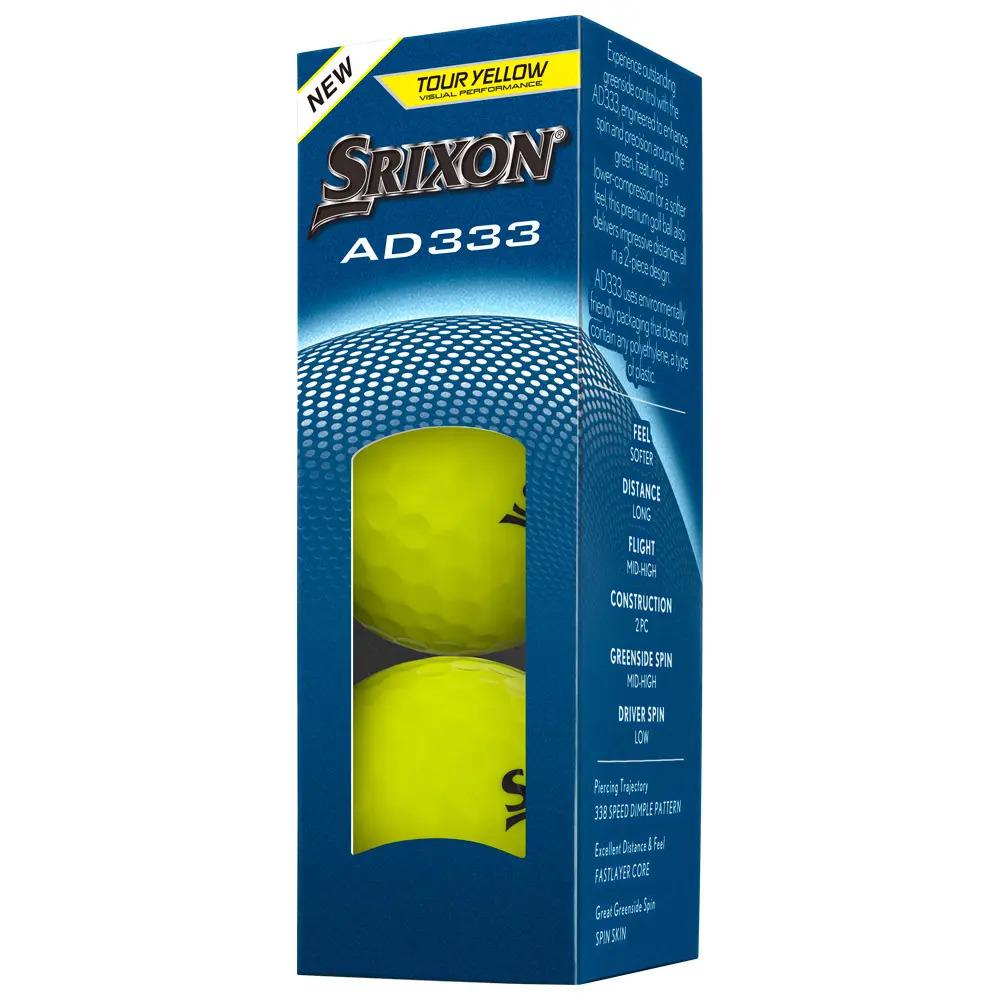 Boîte de 12 Balles de Golf Srixon AD333 Jaune New