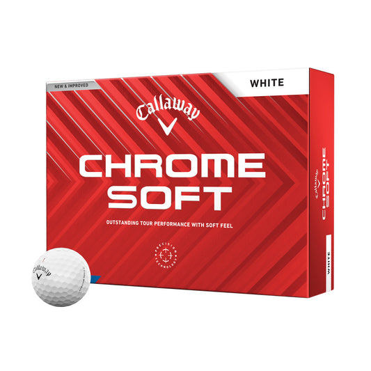 Caja de 12 pelotas de golf Callaway Chrome Soft White (nuevas)