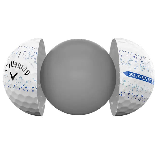 Caja de 12 pelotas de golf Callaway Supersoft Splatter 360 