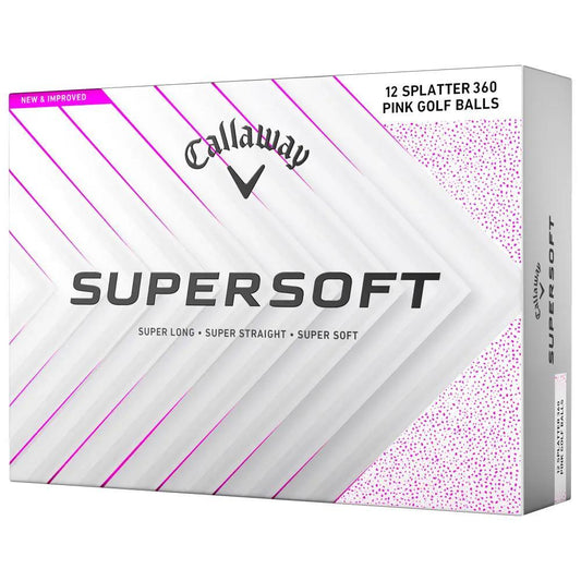 Caja de 12 pelotas de golf Callaway Supersoft Splatter 360 