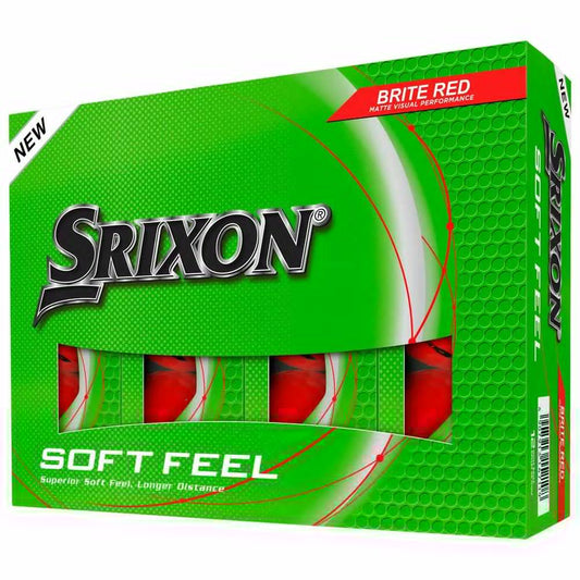 Box of 12 Srixon Soft Feel Brite Red Golf Balls