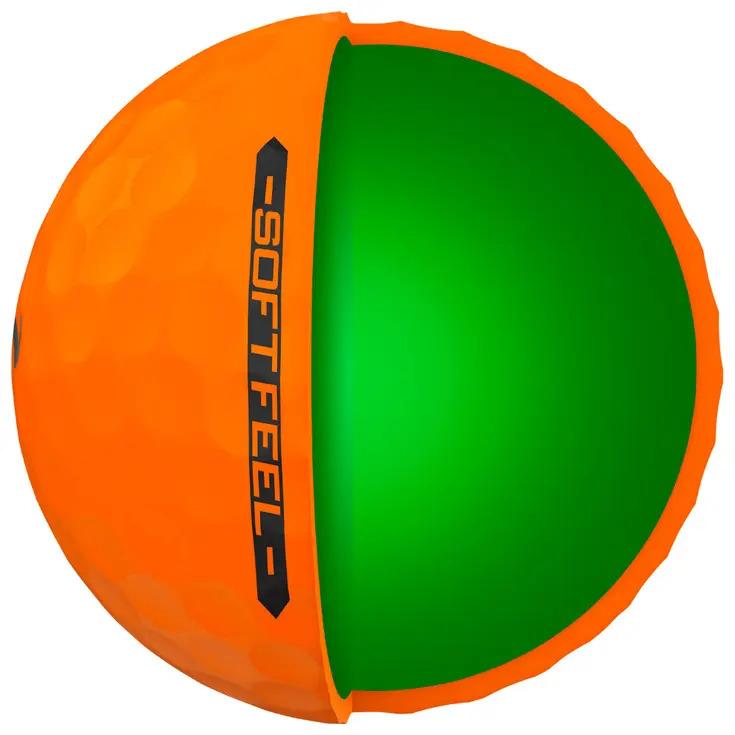 Box of 12 Srixon Soft Feel Brite Orange Golf Balls
