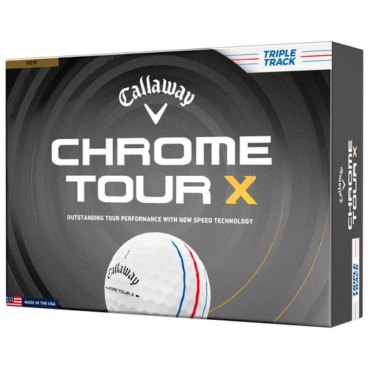 Boite de 12 Balles de Golf Callaway Chrome Tour X Triple Track