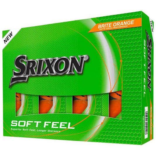 Box of 12 Srixon Soft Feel Brite Orange Golf Balls
