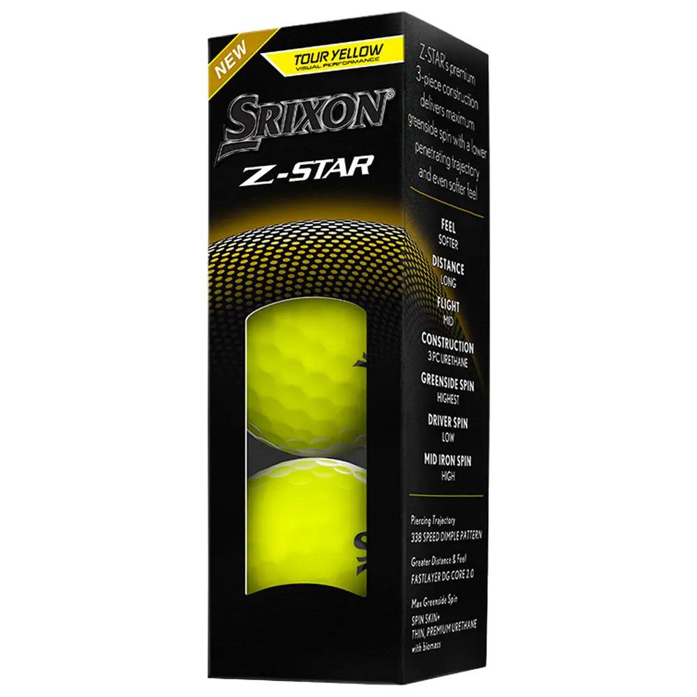 Caja de 12 pelotas de golf Srixon Z-Star amarillas nuevas