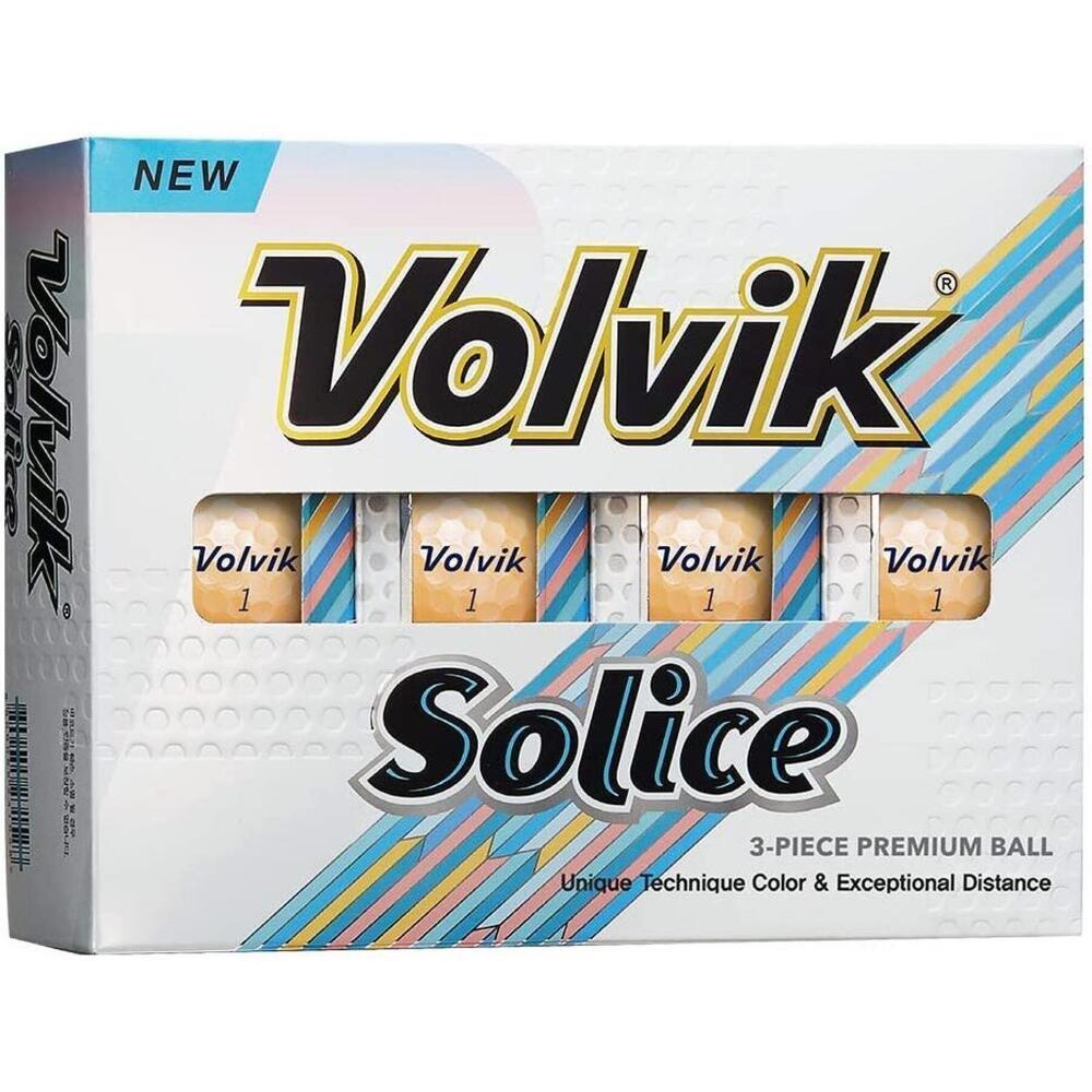 Box of 12 Volvik Solice Gold Golf Balls